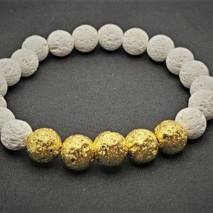 Golden Lava stone Grounding bracelet